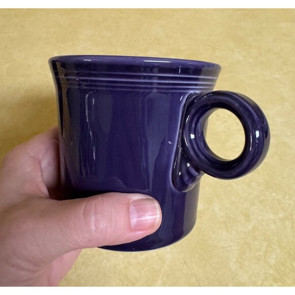 Set Of 4 HLC Fiesta USA Ceramic Coffee Mugs Green Yellow Navy Purple RETIRED - Picture 7 of 7